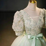 Green Sensing Senior Piano Performance Art Examination Evening Dress Women's Dress Light Luxury Small High-End Host HZ0517
