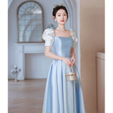 French Evening Dress Women 2026 New Blue At-Augin At The Escape Princess Evening Dress Can Usually Wear A Sweet Design Dress HZ0517