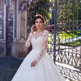 Take The Goods Long-Sleeved Wedding Dress 2026 Tail White Simple Temperament Lace Mid-Rise Wedding Studio HZ0517