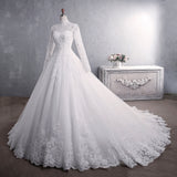 Wedding Dress 2026 Spring New Heavy Industry Long Sleeve Lace Bride Standing Big Tail Tail Minimal Wedding Wedding Woman HZ0517