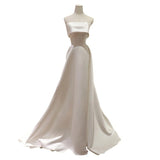 French-Style Densate Light Wedding Dress Bra Simple Long Studio Theme Couple Take Pictures Outdoor Bride Out Wedding Dress HZ0517