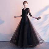 Temperament Evening Dress Women 2026 New Summer Banquet Elegant Long Black Annual Meeting Dress Dress HZ0517