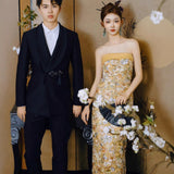 New Chinese Style Morning Robe Female Senior Sense Bride Wedding Toasting Engagement Evening Dress Dress Light Luxury Niche High-End HZ0517