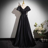 Simple Black Evening Dress 2026 New Student Art College Sound Solo Dress Piano Playing Dress Dress Dress Dress Woman HZ0517