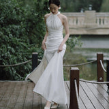 Light Wedding Dress 2026 New Mori Bridal Simple Small Tail French White Thin Fishtail Welcome Dress Summer HZ0517