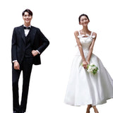 Studio Theme Retro Red Wall Light Wedding Dress Sen Outdoor Couple Photography Sling Long Trip To Take Pictures Of Flower Dress HZ0517