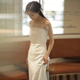 Light Wedding Dress 2026 New Densate French Simple Boobs Yarn Temperament Bride White Engagement Dress HZ0517