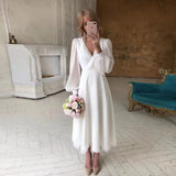 Travel Shot Wedding 2026 Spring New Wedding Long-Sleeved Super Fairy Simple White Evening Dress Ebay HZ0517