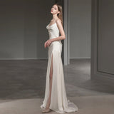 French Sling Light Wedding Dress 2026 New Simple Vertiny Bride Welcome Temperament Thin Famous Sexy Dress HZ0517