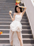 French Breast-Shape Morning Robe Light Wedding Banquet High-End Welcome Out Yarn White Travel Evening Dress Dress Dress Woman HZ0517