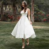 Divested Wedding Dress Sling Japanese And Korean Simple Temperament Wedding Dress A Font Sexy Bride White Dress HZ0517