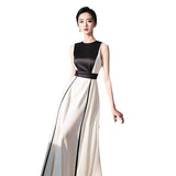Black And White French Dress 2026 New Faucet Simple Sleeveless Daily Dress Party Dress HZ0517