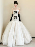 French Evening Dress Women 2026 New High-End Light Luxury Small White Breasted Dress Wedding Dresses HZ0517