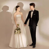 French Light Wedding Dress Bride Simple Boobs Go Out Of The Yarn Series Super Fairy Stipend Dress Welcome Yarn Small HZ0517