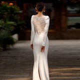 2026 New Bridal Light Wedding Dress Long Sleeves Of The Simple Temperament Famous Banquet Host Mori Evening Dress HZ0517