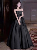 Brass High-End Feeling Black Vertiny Evening Dress Annual Dress Dress Girl Banquet Light Luxury Small Princess Dress Waist Thin HZ0517