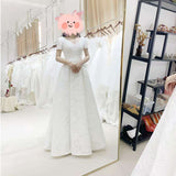 Large-Size Wedding Dress 2026 New Fat MM Bride Simple Thin Lace Long V-Neck Out Yarn Shot Light Wedding Dress HZ0517