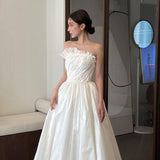 Simple Design Feel Chest-Spewn-Singed Denstalt Wedding Dress 2026 Spring New Small Bridal Super Fairy Travel Shoots Out Of The Yarn HZ0517