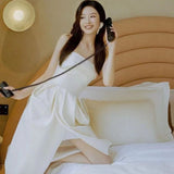 White Brated Light Wedding Dress Bride Simple Korean Version Of The Small French Open Fork Out Of The Yarn And Shading Noodles Long Wedding Dress HZ0517