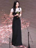 Liu Shi Poetry The Same Evening Dress Woman 2026 New Feeling Black Banquet Host Performance Dress Can Usually Wear HZ0517