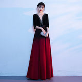 Black And Red Gradient Choir Performance Costume Temperament High Sense Of Senior Sense Of Seniors Presiding Performance Dress 2026 New Evening Dress HZ0517