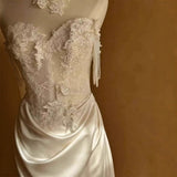 French Light Wedding Bridal Fishtail Fascilled Yarn High-End Light Lace Densate Evening Dress HZ0517