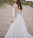 2026 Spring New Long-Sleeved Banquet Evening Dress Ebay Outdoor Travel To Shoot Fairy Gas Light Wedding Dress HZ0517