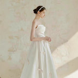French Fascling Bra Skinny Bridal Wedding Dress 2026 New Welcome Bow Fairy Light Wedding Dress HZ0517