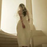 French Light Wedding Dress 2026 New Bride Go Out Yarn Welcome Yarn Tective Tective Design Small Dress HZ0517