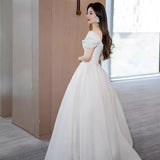 French Light Wedding Bride 2026 New Word Shoulder-Singing Noodles Main Yarn Large Code Simple Out Of The Yarn Welcome Yarn Travel Shot HZ0517