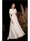 Solid Color Simple Light Wedding Dress 2026 New Temperament Of The Densified Wedding Dress Sen Thin Arm Morning Robe Evening Dress Woman HZ0517
