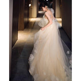 Sen Lings With Slings Light Wedding Dress New Chinese Morning Robe Bride Light Luxury Niche Engagement Dress Dress Dress Dress Dress HZ0517