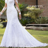Wedding Fish Tail 2026 New Dress European-Style Long-Sleeved Leaky Back Wedding Banquet Exclusive HZ0517