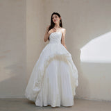 French Travel To Light Wedding Dress Princess Dress Light Extravagant Folded Tunkempt Dress Adult Dress HZ0517