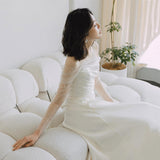2026 French Light Wedding Dress Feeld The Simplicity Of The Word Shoulder Fish Tail Yarn Bride Welcome Small Tail Dress Skirt HZ0517
