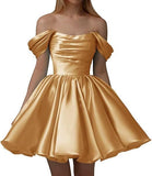 French White Shoulder Wedding Banquet Registration Certificate Go Out Yarn Birthday Party Annual Short Evening Dress Dress HZ0517