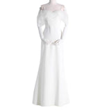 White Simple Word Shoulder Slings Slimy Temperament Fishtail Light Wedding Bridal Lawn Wedding Dress HZ0517