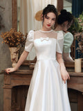 Toasting Bride 2026 New French Simple Dingy Banquet Temperament Women's Evening Dress Annual Meeting Presided Over The Light Wedding Dress HZ0517
