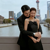 Black Light Wedding Dress Slings Long Slim Slimming Back To Shoot The Bride's Engagement Dress Studio To Take Pictures HZ0517