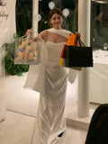 Engagement Dress White Simple Vertiny Certificate Registration Dress Simple Light French Light Wedding Dress HZ0517