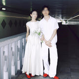French Sensing Light Wedding Dress With High-Grade Feeling Of Minimalist Dress Dress Wedding White Engagement Trip HZ0517