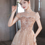 Banquet Evening Dress Female Chinese Style 2026 New Fashion Temperament Light Luxury Small High-End Presided Art Exam Princess Dress HZ0517