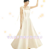 White Dingy Light Wedding Dress Sling Korean Long Thin Dress Retro Simple Dress Travel Photo Wedding Dress HZ0517
