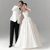 French Light Wedding Dress Bride Light Luxury Lily Wedding Welcome Yarn High-End Heavy Industry Temperament Banquet Evening Dress HZ0517