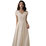 White Adult Evening Dress Dress 2026 New Summer Banquet Temperament Registration Engagement Evening Dress Morning Dress HZ0517