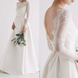 2026 Spring New Long-Sleeved Lace Back-Back Sleeved Wedding Dress Simple Travel Shot Light Wedding Dress HZ0517