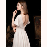 Solid Color Simple Light Wedding Dress 2026 New Temperament Of The Densified Wedding Dress Sen Thin Arm Morning Robe Evening Dress Woman HZ0517
