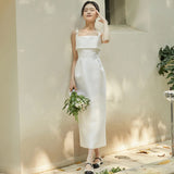 French-Style Sling Sling Bridal Bridal Bridal Registration Certificate Go Out Light Wedding Banquet Birthday Temperament Evening Dress White Dress HZ0517