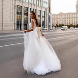 2026 Summer New White Slings Light Wedding Dress Tug-Tail Fashion Travel Engagement Photo Light Yarn Evening Dress HZ0517