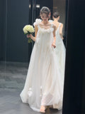 French Bra-Tmeared Wedding Dress Bride Morning Robe Niche Senior Sensian Short License White Engagement Dress Dress HZ0517